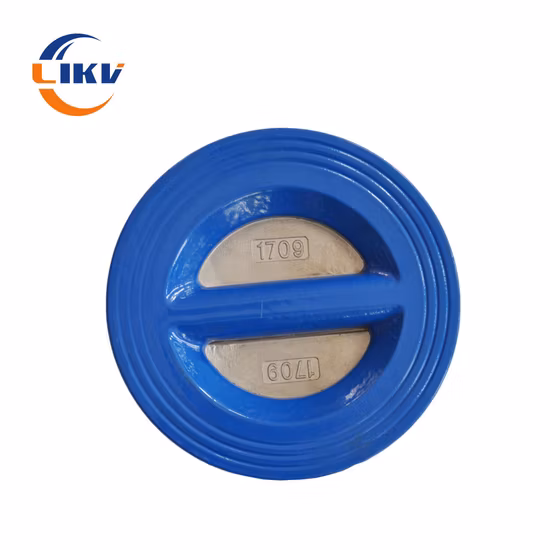 Clapet anti-retour en acier inoxydable de Pornd de gaufrette de double plat de siège en caoutchouc de fonte ductile de pouce